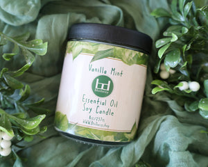 Vanilla & Mint, Essential Oil Soy Candle