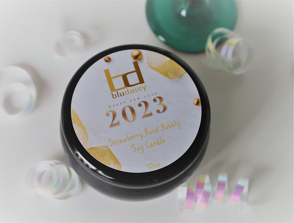 Strawberry Rose' Bubbly 2023, Soy Candle Tin